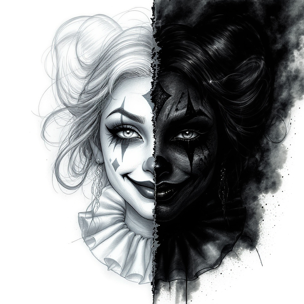 Split face light and dark