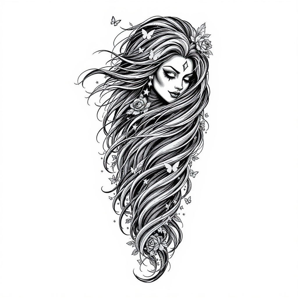 Payasa with flowing hair