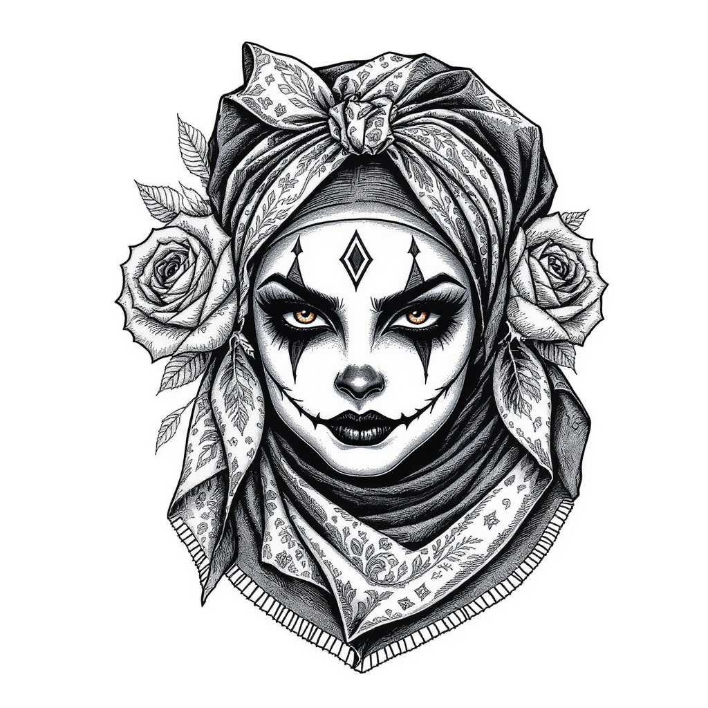 Bandana payasa with roses