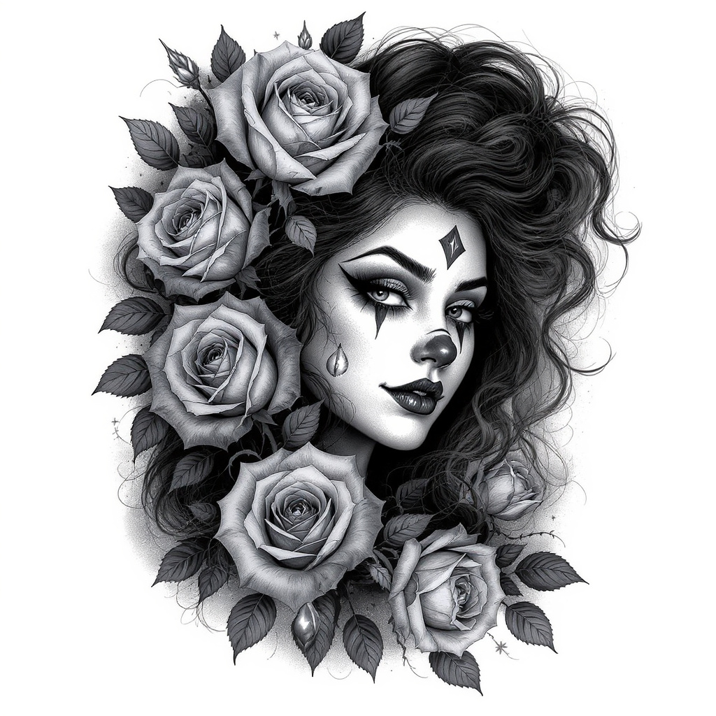 Three-quarter cascading roses