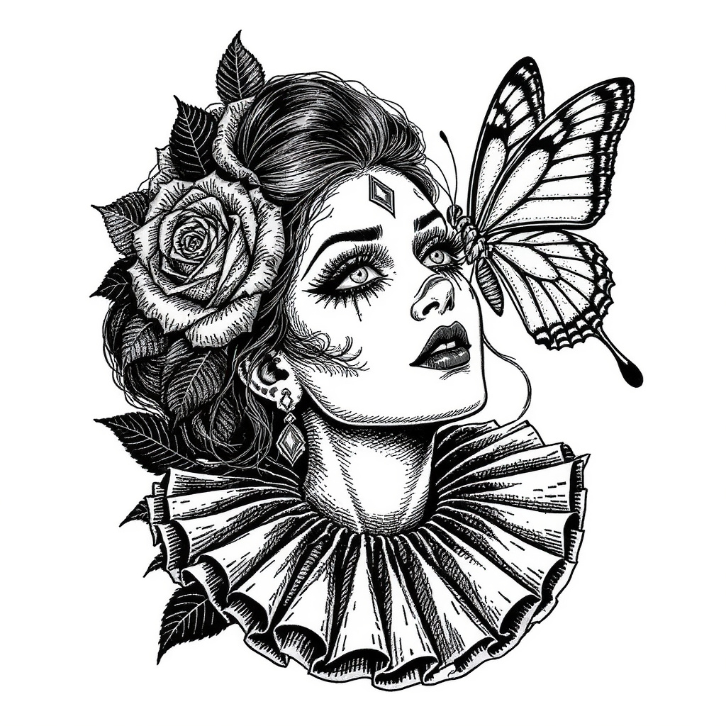 Rose and butterfly combination