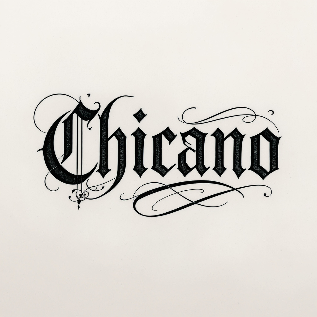 Script word with flourish