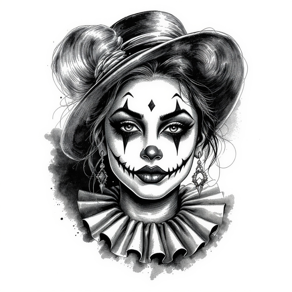 Preto & Cinza style Chicano tattoo example